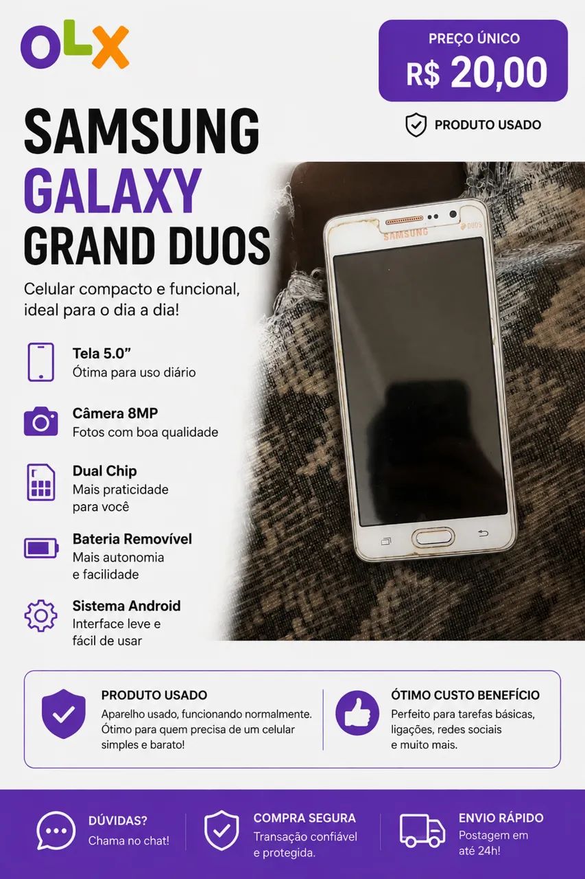 SAMSUNG GRAND DUOS CELULAR BARATO