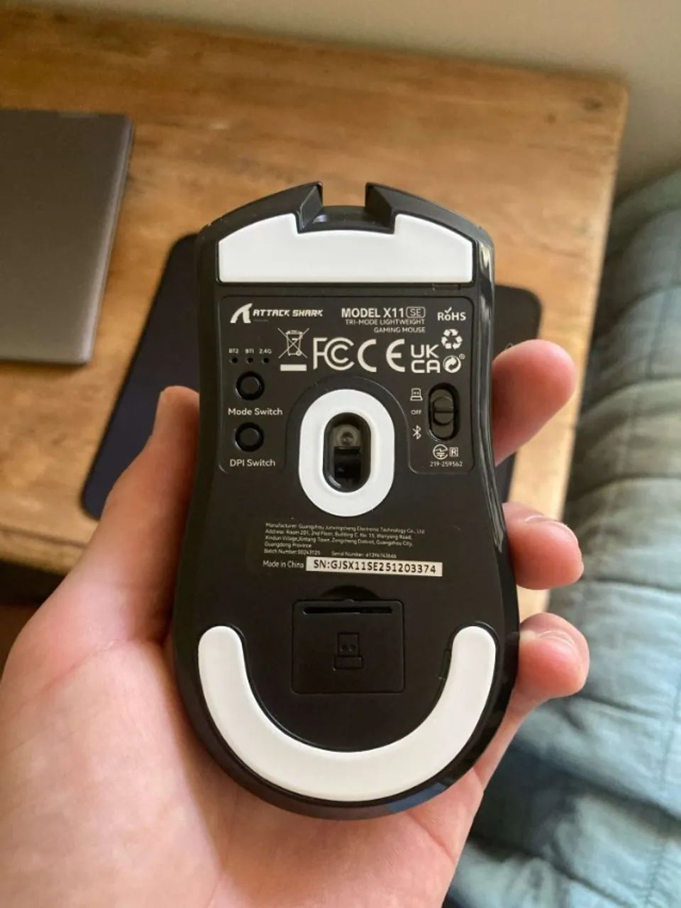 MOUSE GAMER SEM FIO COM BASE - ATTACK SHARK X11428513404985681923