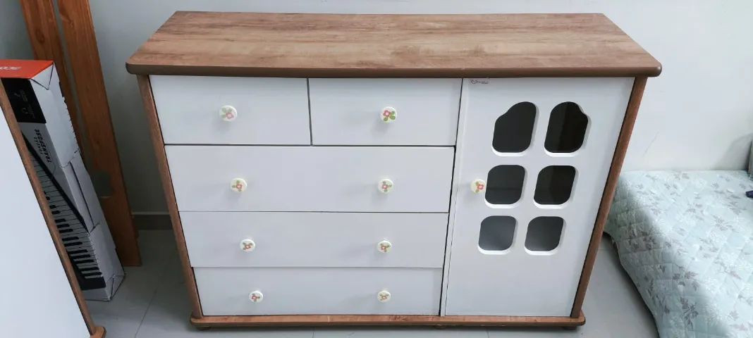 Cômoda Infantil Amore Slim Branco Acetinado Teka Touch - Matic