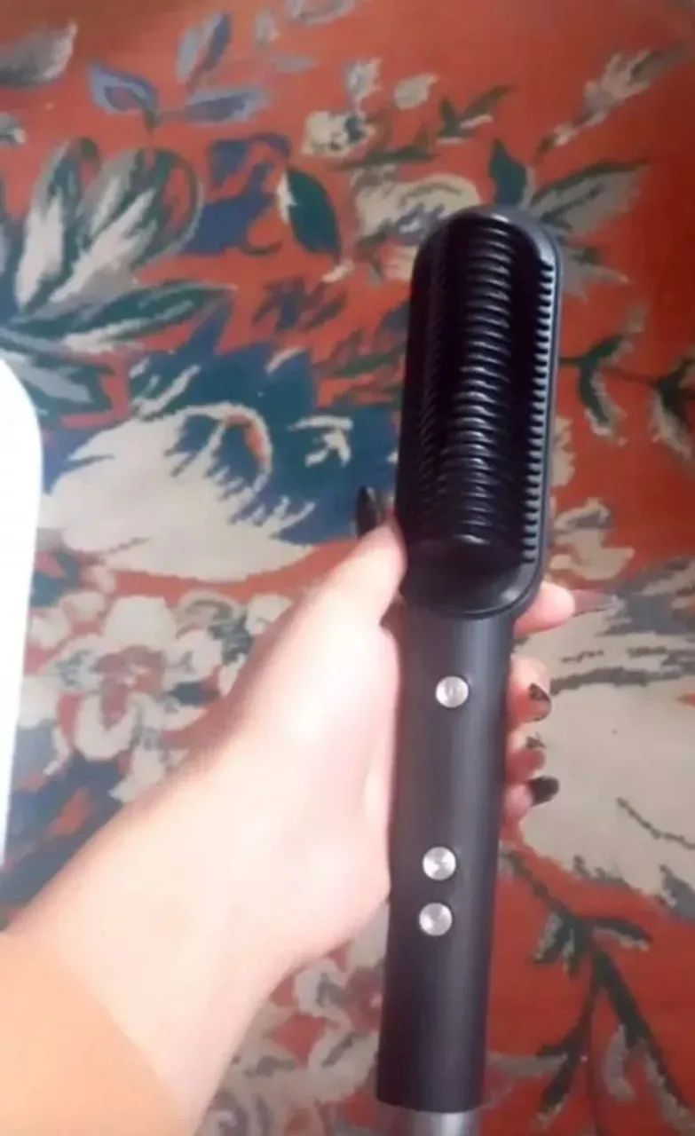escova alisadora 3-em 1 NOVA
