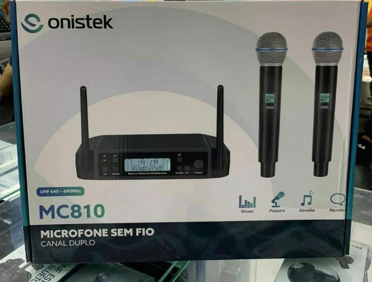 Microfone sem fio canal duplo