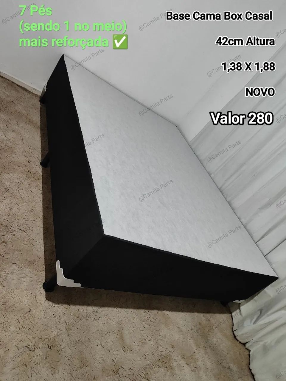 Base Cama Box Casal NOVO 7 Pés 