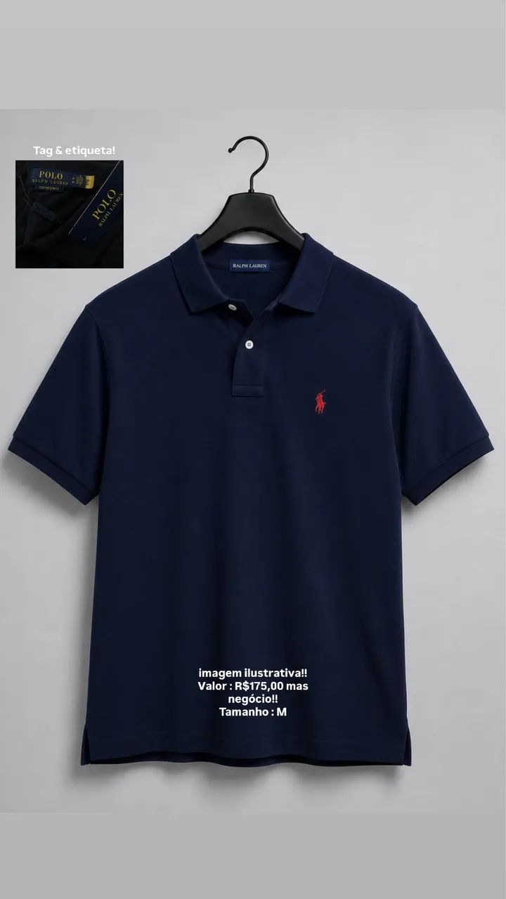 Camisa Polo RL azul escuro 