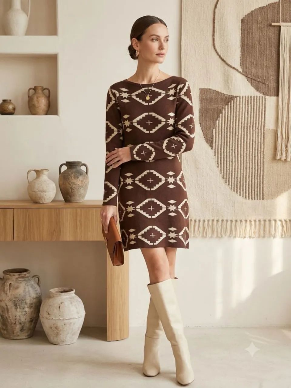 Vestido de tricô 