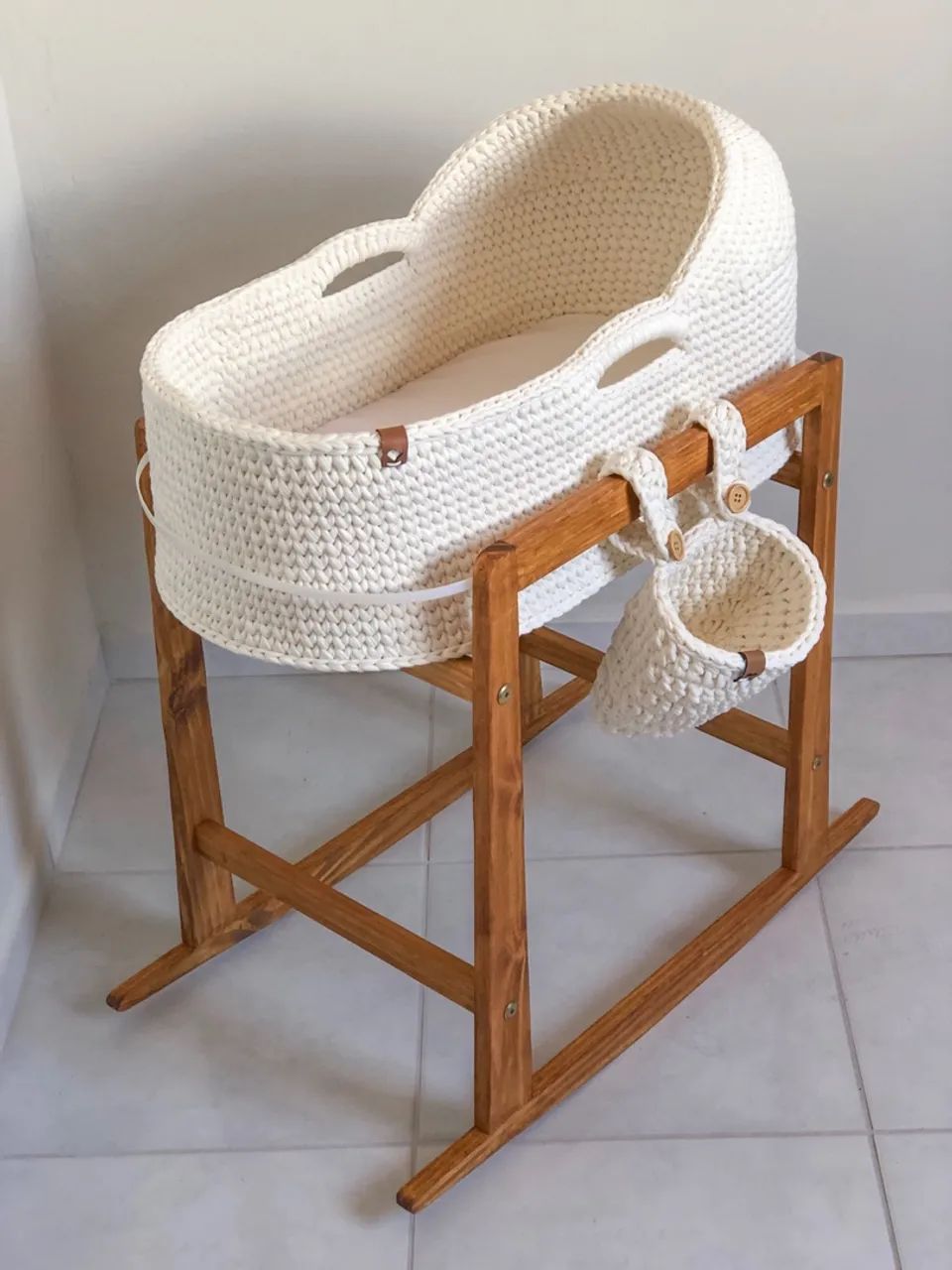 Berço Moisés de Crochê PRONTA ENTREGA 