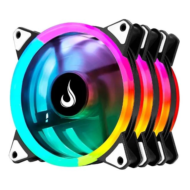 Kit Com 3 Ventoinhas Rise Mode Energy, 120mm, ARGB, Preto  - Foto 4