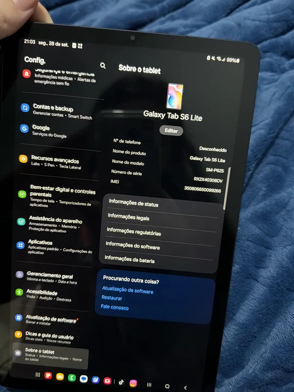VENDO TABLET S6 LITE IMPECÁVEL + MOUSE E TECLADO - Foto 3