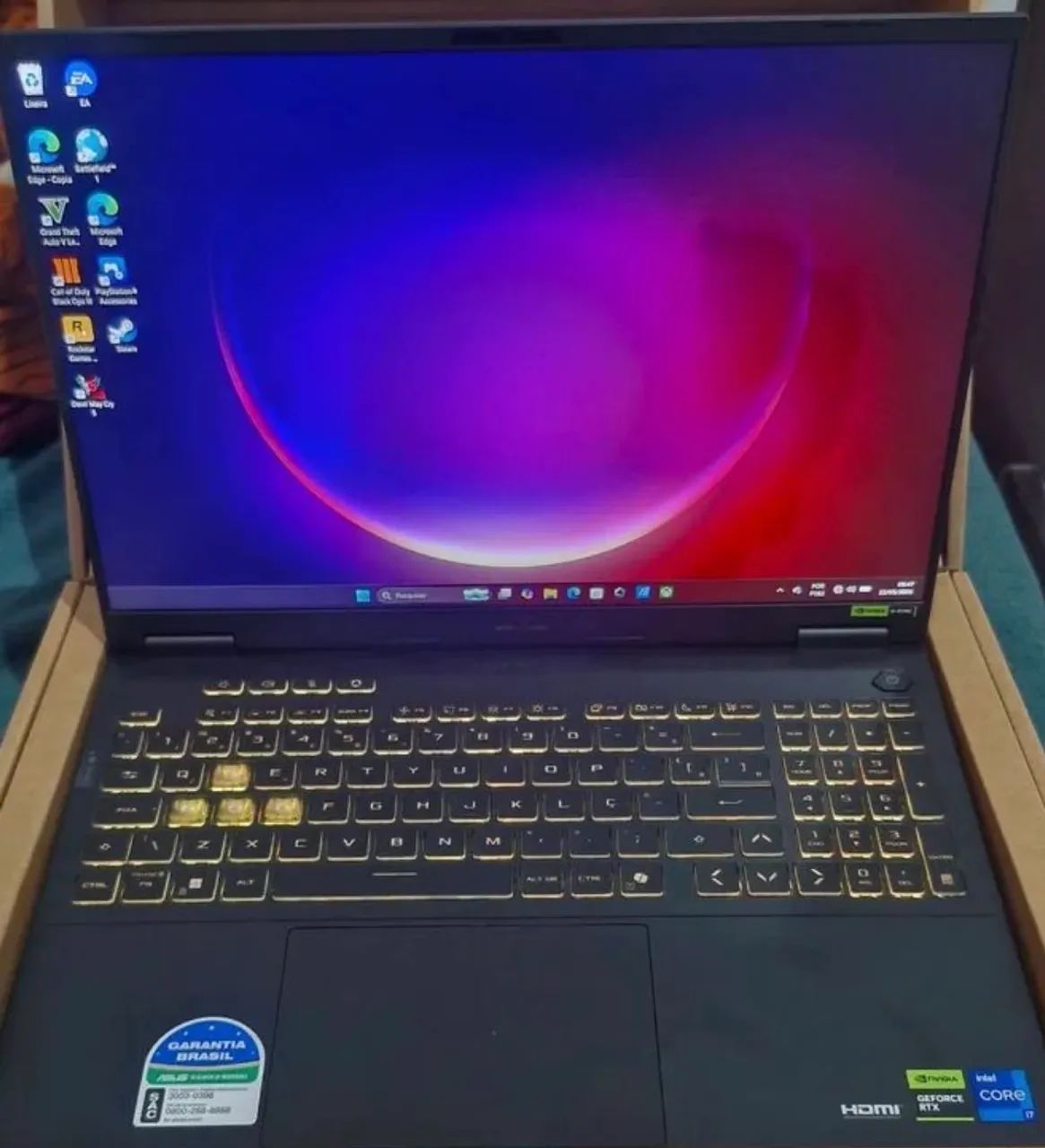 Notebook gamer / i7 +rtx5050 8gbvram  + 16gb ram DDR5 / Modelo Asus gaming tuf v16
