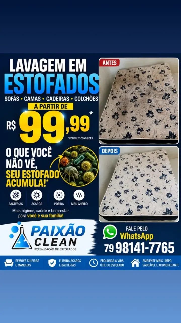 Higienização em sofás 