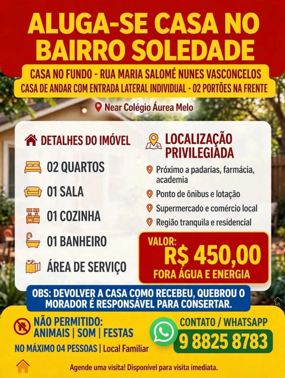 Casa no fundo na Soledade 
