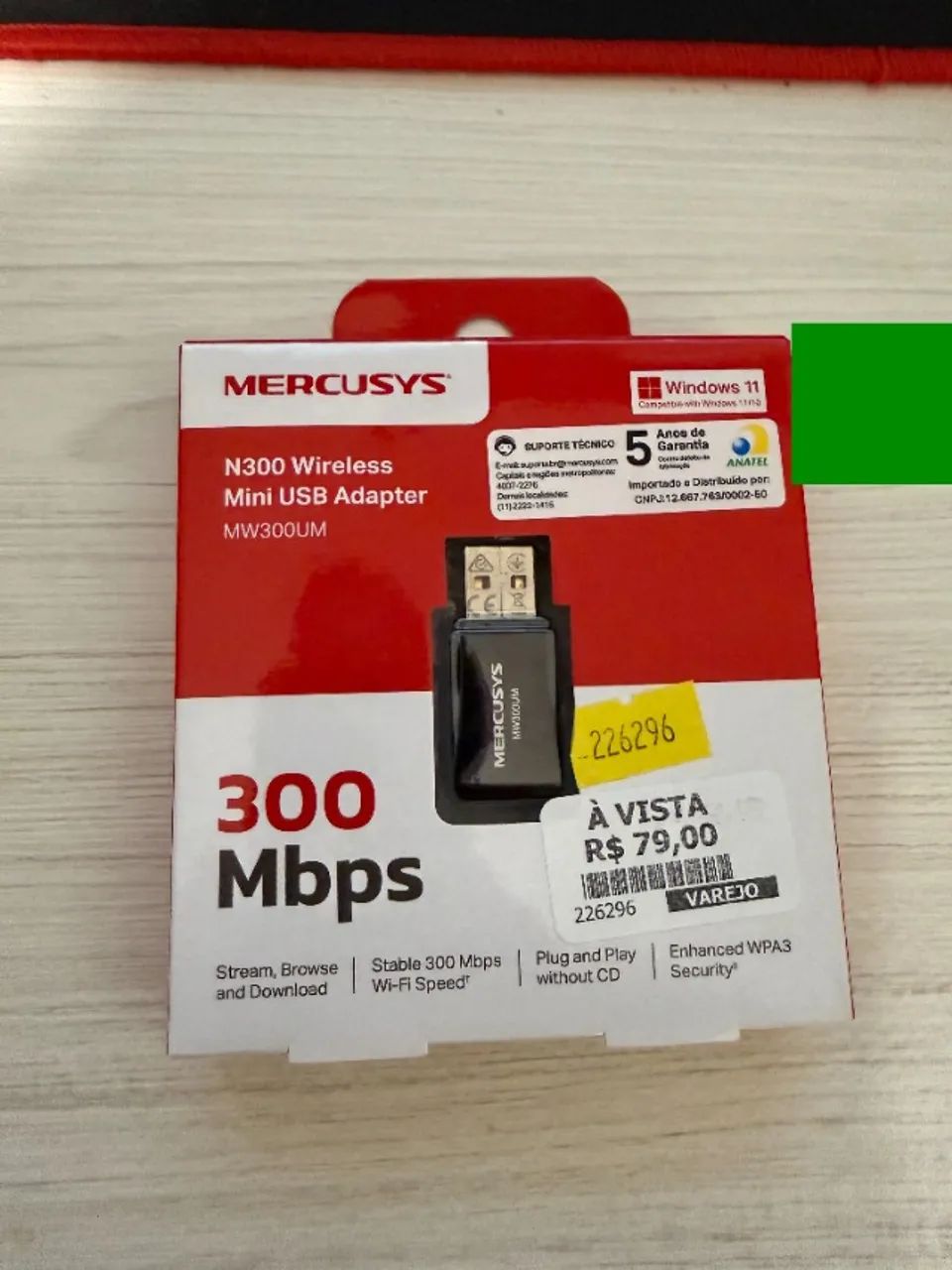Adaptador USB WiFi Mercusys N300 300 Mbps