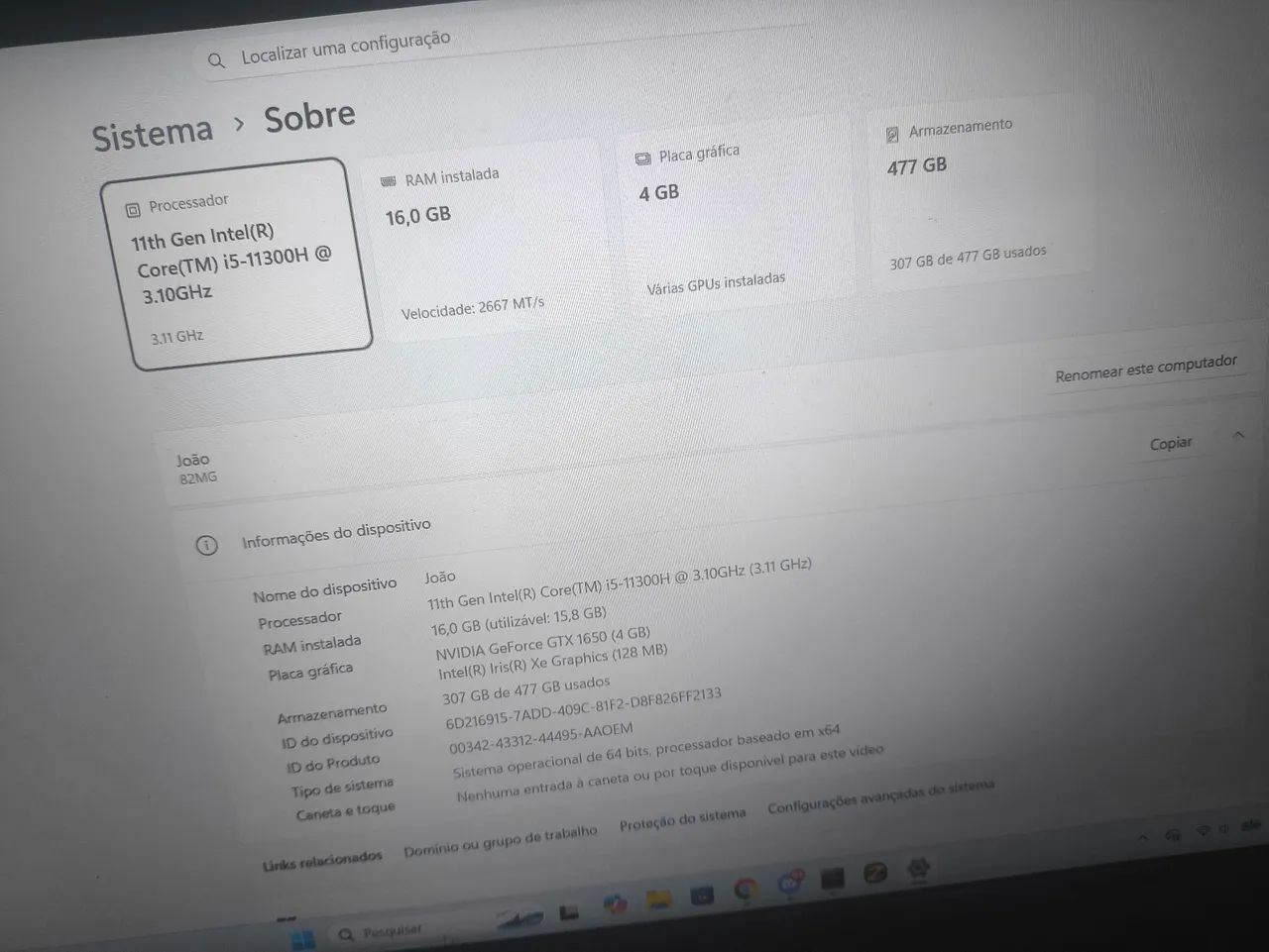 Notebook Gamer i5 11th/GTX/16RAM - Foto 2