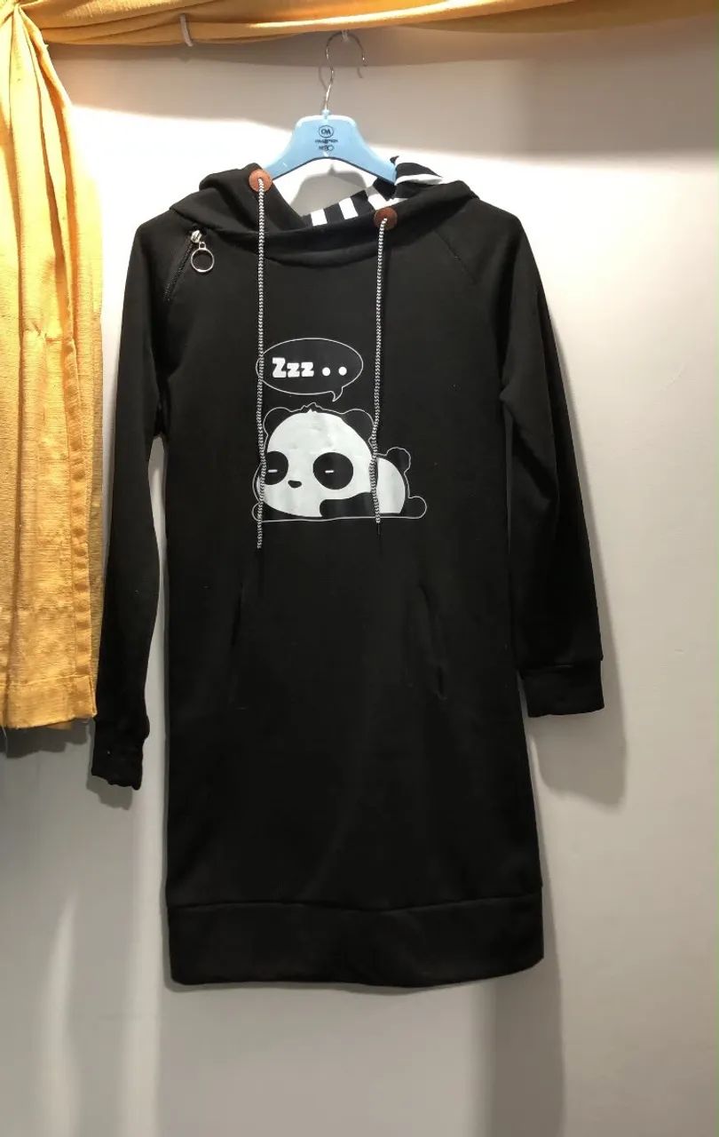 Vestido de moletom preto xl 