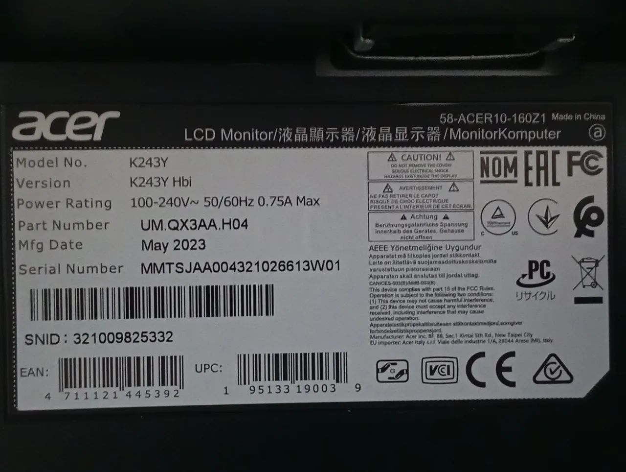 Monitor Acer K3(K243Y) 24" Full HD IPS - Foto 3