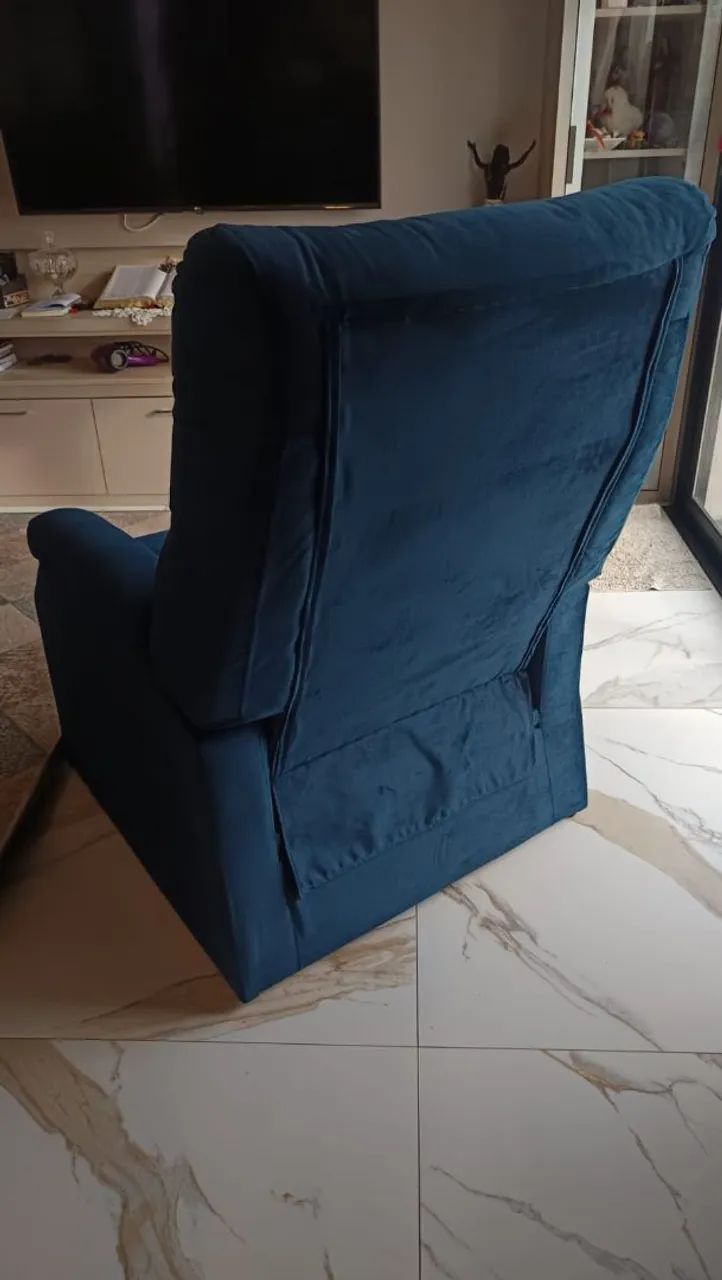 Poltrona Azul Reclinável  - Foto 4