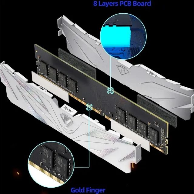 Memoria Netac 32GB (2x16GB) 3200Mhz CL16 Branca - Foto 3