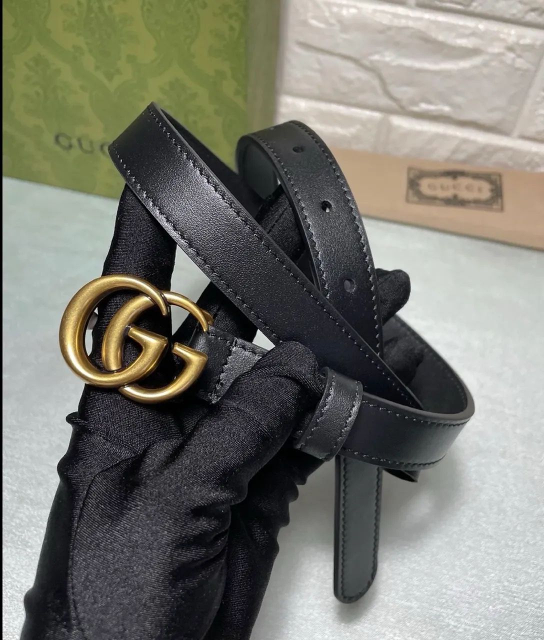 Cinto Gucci de couro fosco 