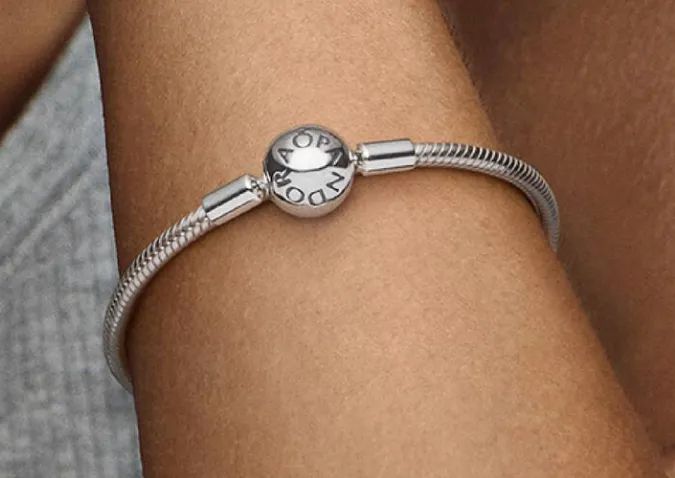 Pulseira pandora Moments Snake Link prata de lei original 