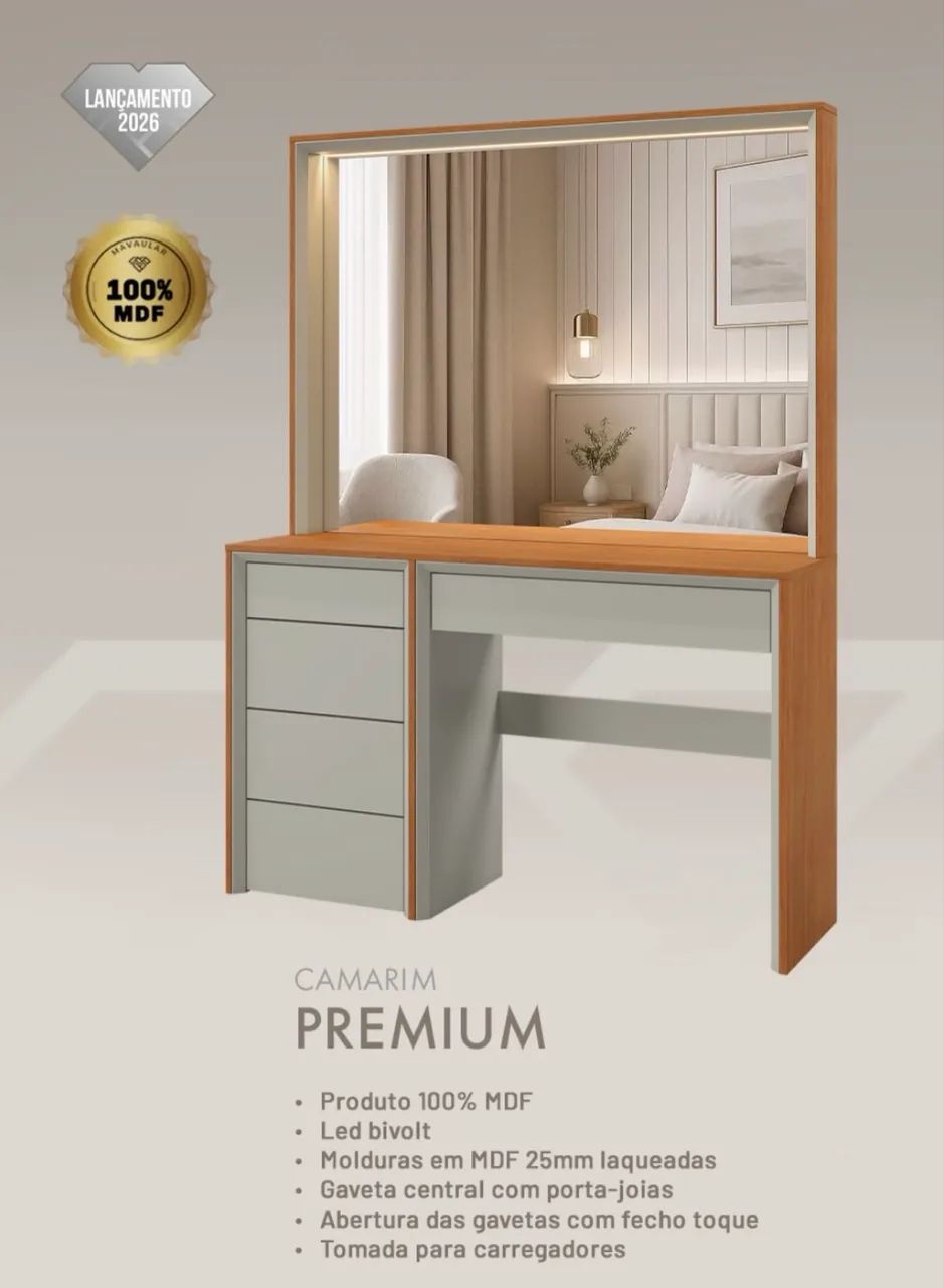 Penteadeira premium 100% MDF 12x R$ 191,66 - Foto 5