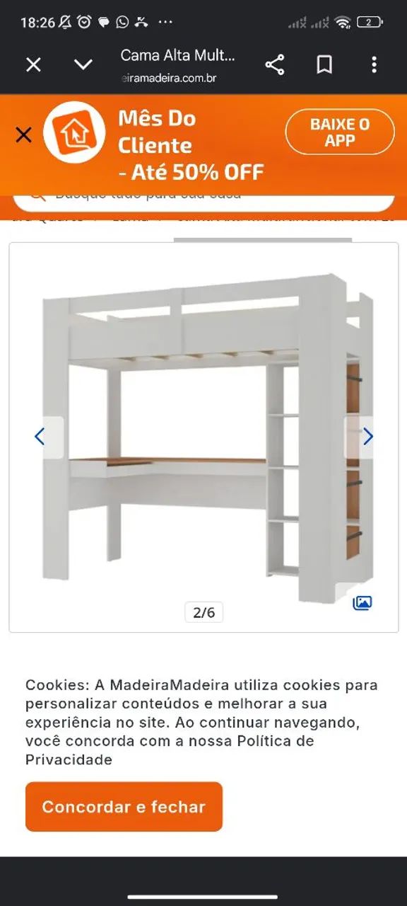 Cama com escrivaninha 