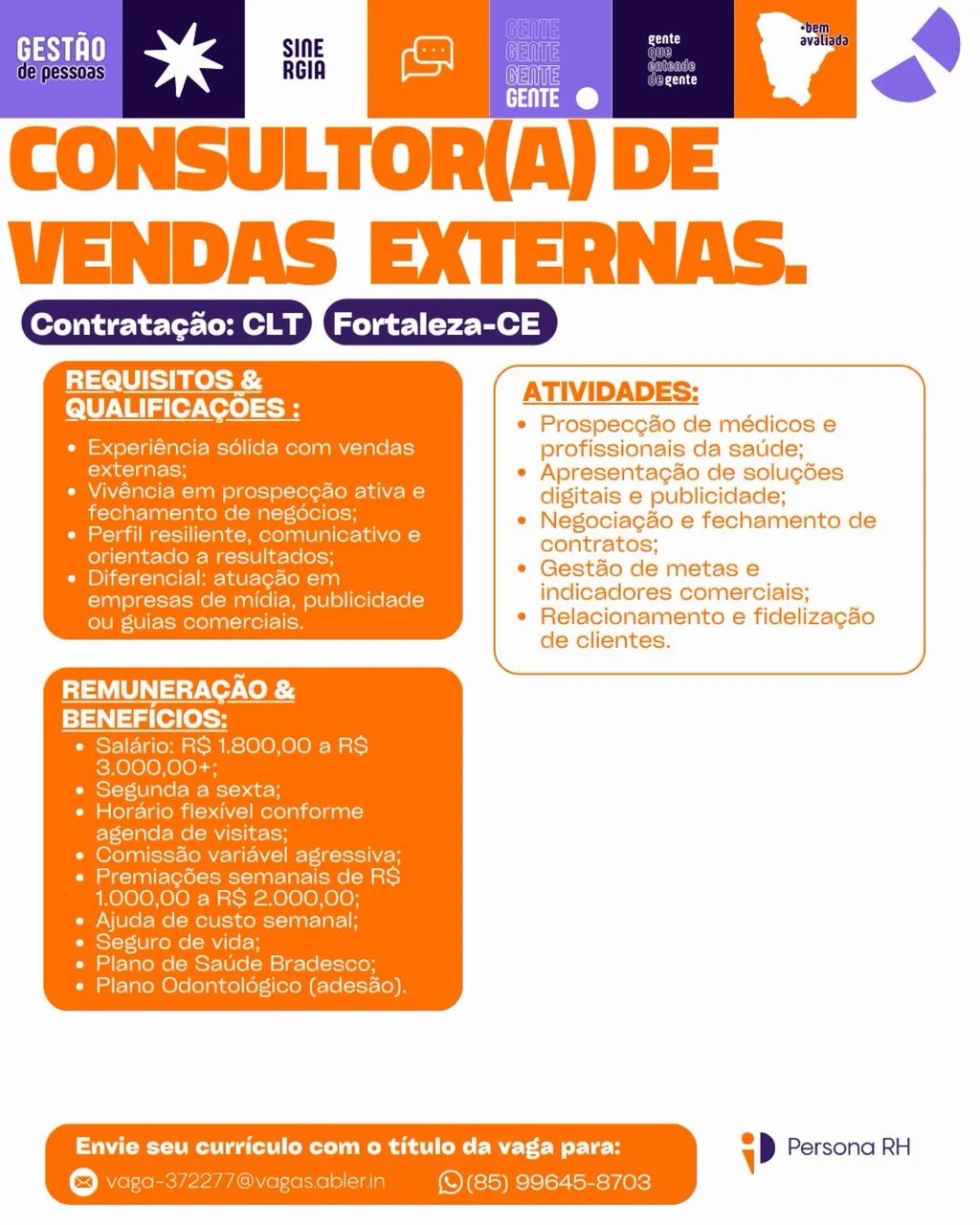 VAGA CONSULTOR DE VENDAS