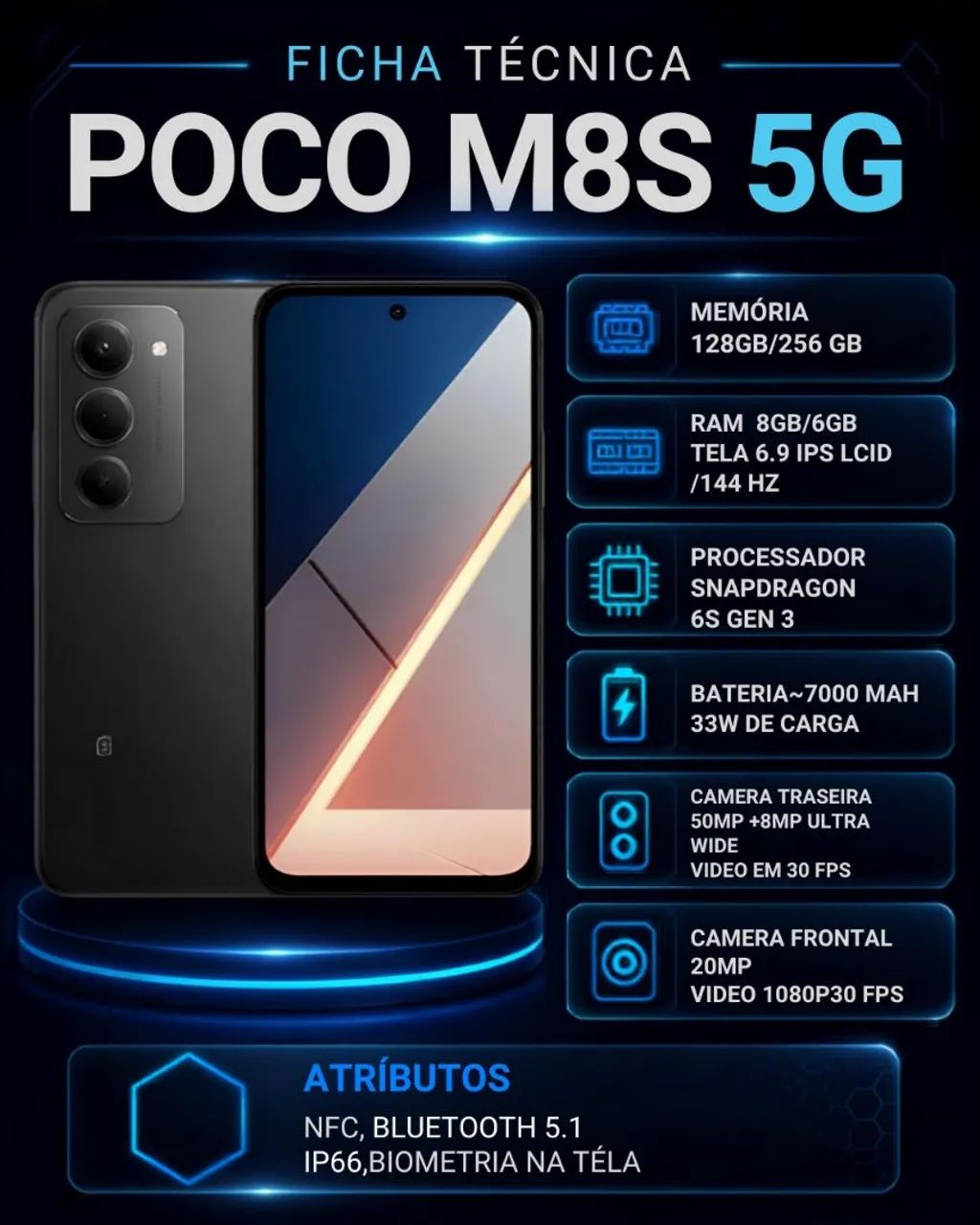 Poco M8 Pro 5G, Poco M8 5G e Poco M8S 5g! Linha completa e ótimos preços.  - Foto 4