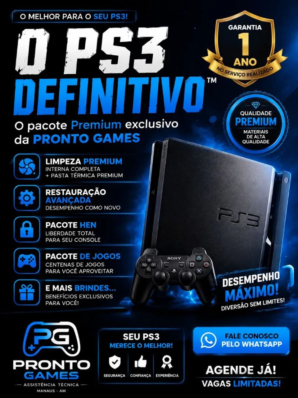 Ps3 Pacote Premium - PRONTO GAMES 
