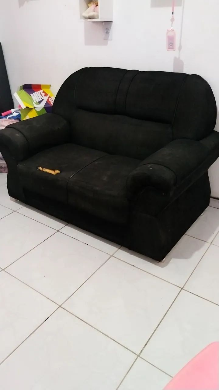 Sofá preto 2 lugares - Foto 3