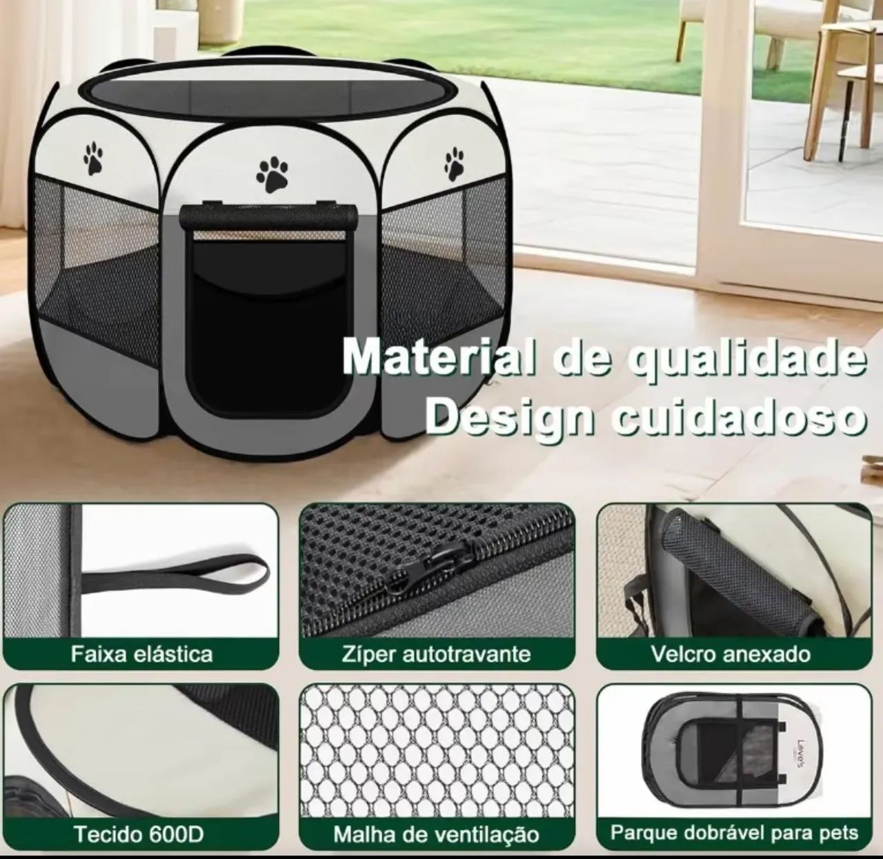 Casinha Para Pets Gatos Grande Dobravél Portatil 6 Cores Canil, gatil, coelhinho - Foto 3