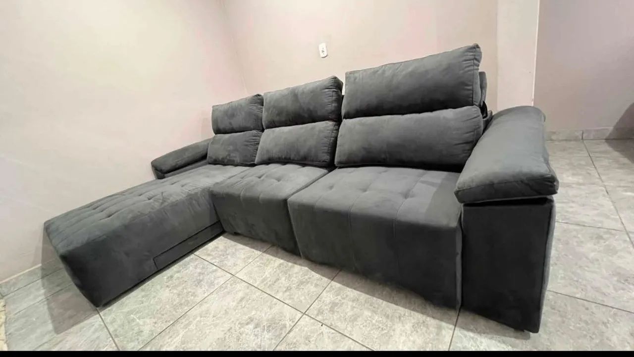 Sofá modular reclinável - cinza escuro  - Foto 2