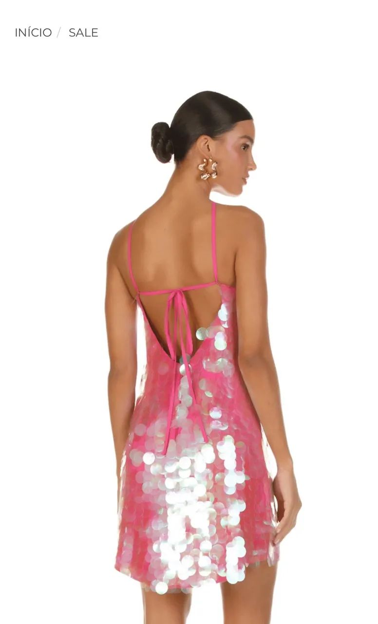 Vestido paetê rosa luleg