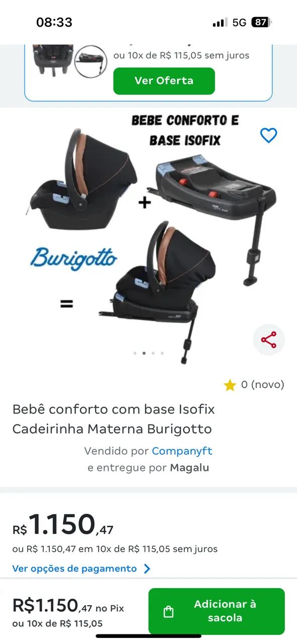 Bebê conforto com isofix 