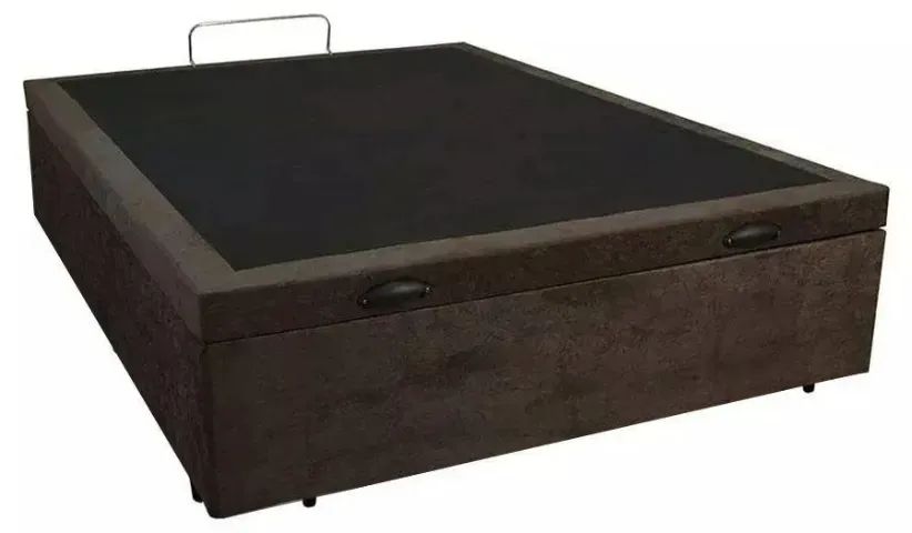 Cama Base Box Baú Viúva Marrom Suede - Foto 2