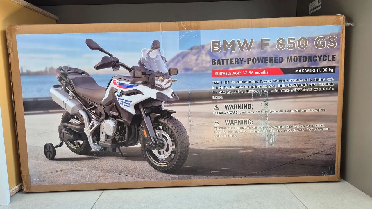Moto Eletrica Infantil Bmw F850gs 12v Branca Zippy Toys - Foto 5