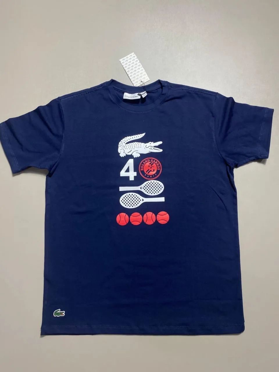Camiseta Básica Azul Marinho/Vermelho