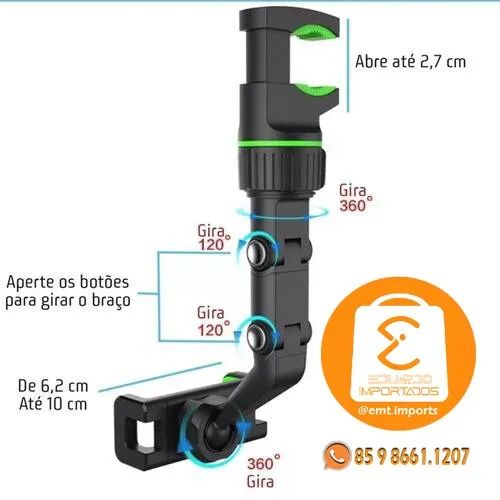 Suporte De Celular Multifuncional Ajustável Rotação 360 Graus - Foto 3