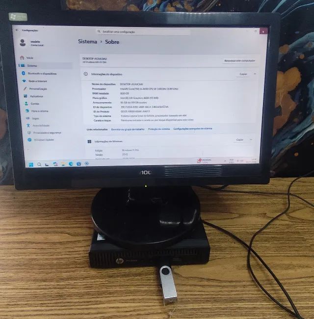 Computador All in one hp mini 600, core i5, 8gb ssd, com jogos - Foto 3