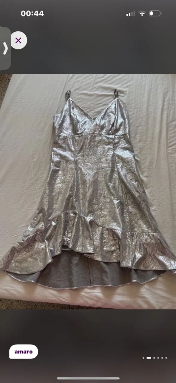 Vestido Amaro prata P  - Foto 2