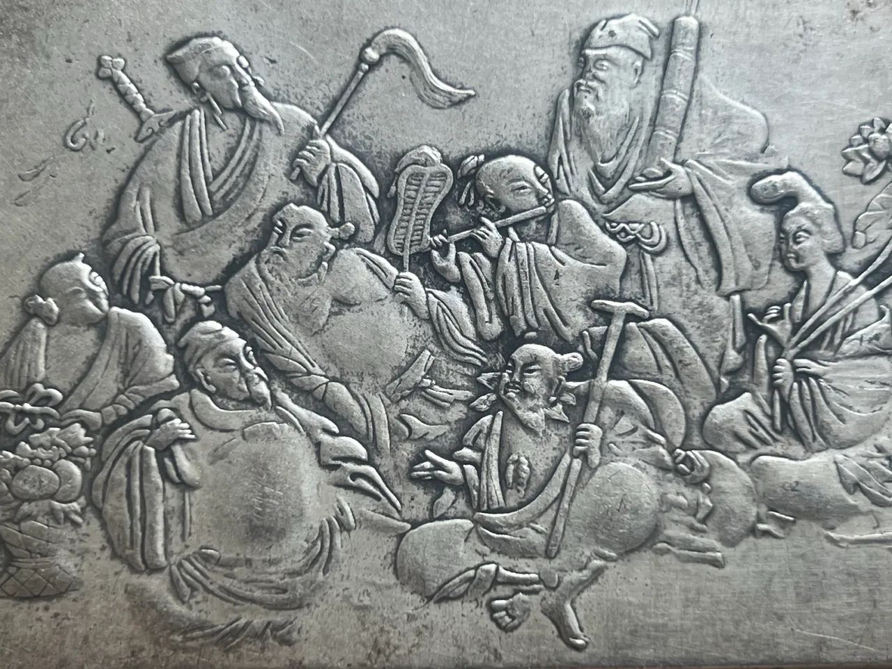 Placa decorativa em prata do Tibet - Foto 4