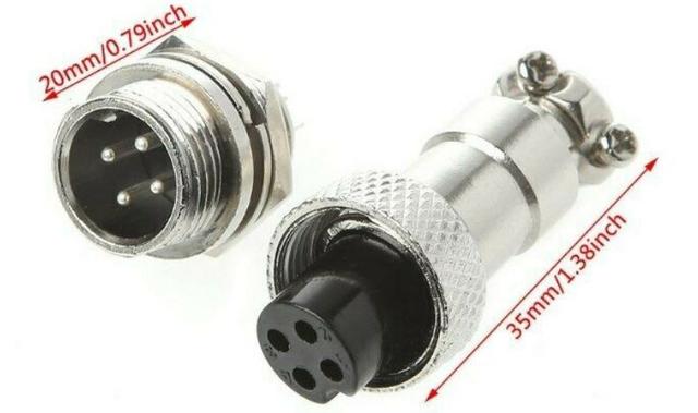 COD-CP262 Conector Mike Gx16 Plug Macho E Fêmea 4 Pinos Aviação Arduino Automação Robot