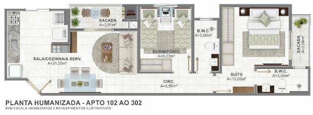 Apartamento Bairro Areais / São José - Foto 5