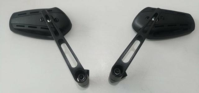 Espelho retrovisor esportivo preto/ carbono para moto aluminio e abs