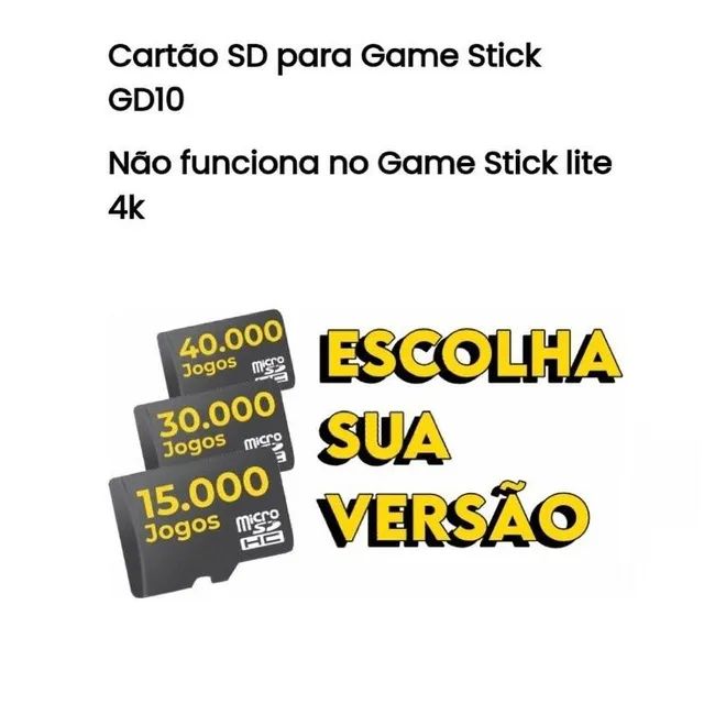 Cartão de Memória para Game Stick GD10 3D Videogames Cidade Antônio Estevão de Carvalho, São Cartão de Memória para Game Stick GD10 3D Videogames Cidade Antônio Estevão de Carvalho, São