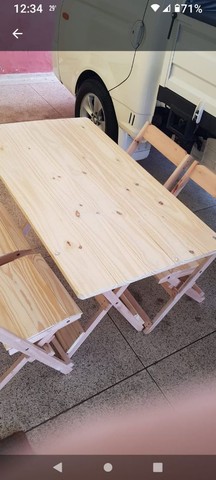 Mesa 1.20m x70cm - 4 cadeiras - SEM PINTAR - Foto 3