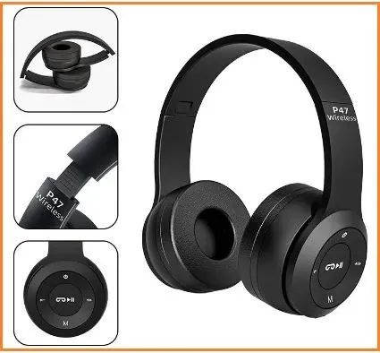 Fone de ouvido-Sem fio-Bluetooth-Stereo-P47-Headset, Som de qualidade Sem Fio, Série Dobrá - Foto 2