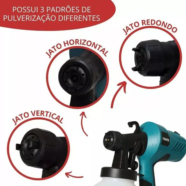 Pistola Pintura Elétrica com Compressor Tinta  - Bico de Metal - Foto 2