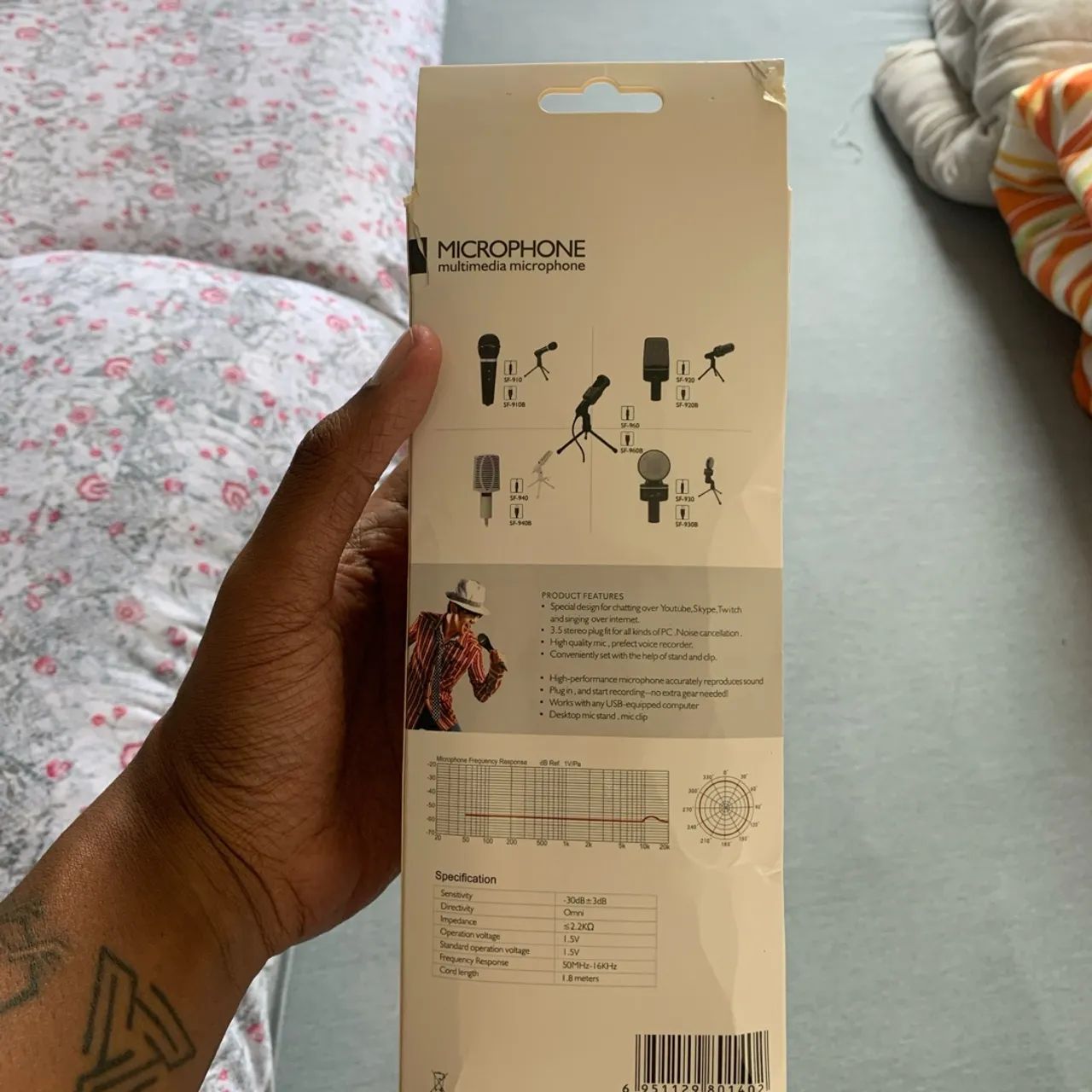 microfone sf-920 com tripé condensador omnidirecional preto - Foto 4