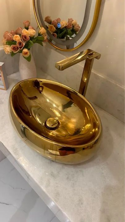 Cuba dourada para Banheiro