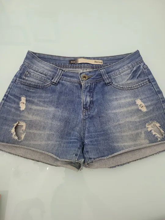 Short Jeans Desfiado Hering