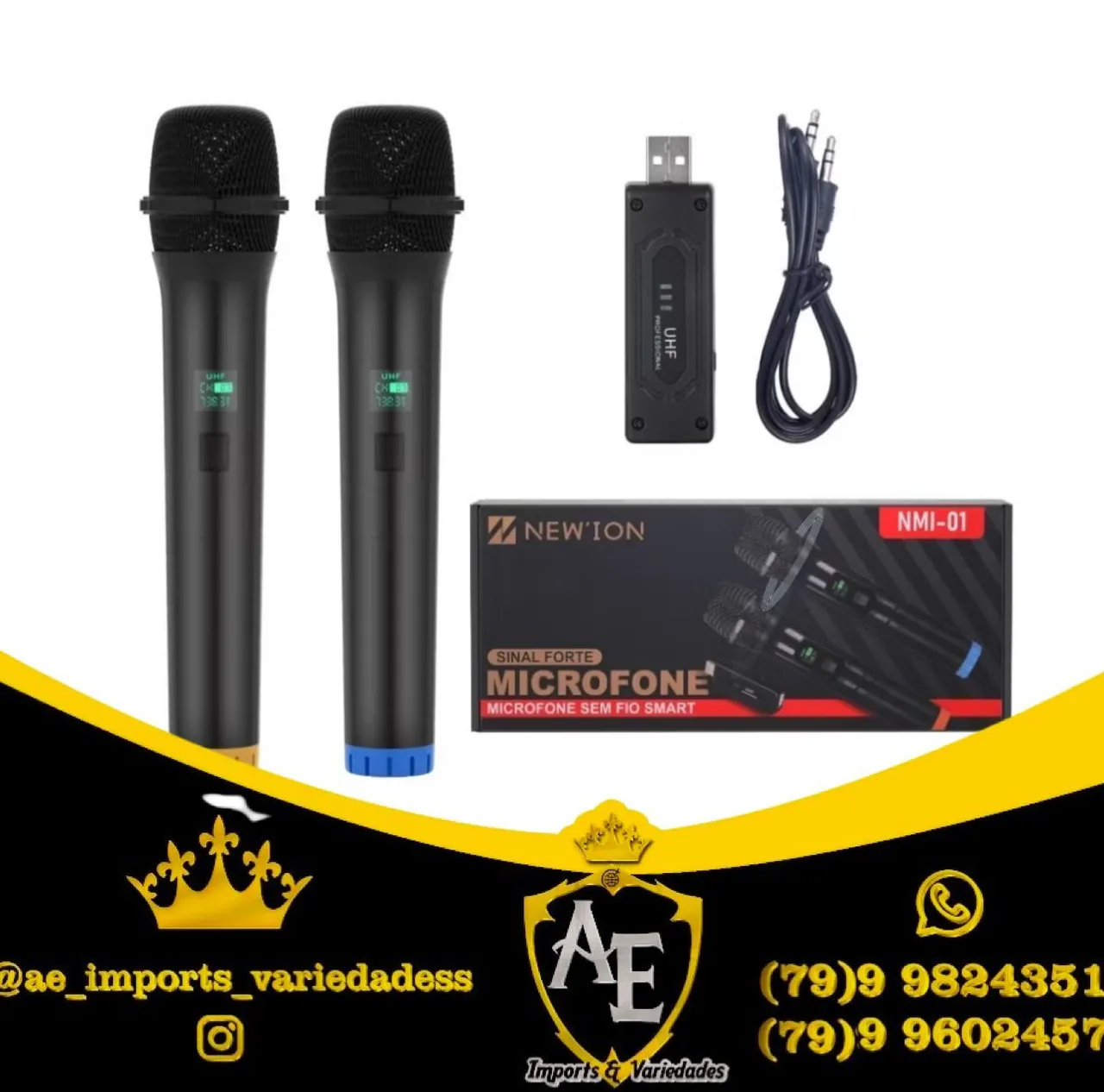 Kit 2 microfones sem fio